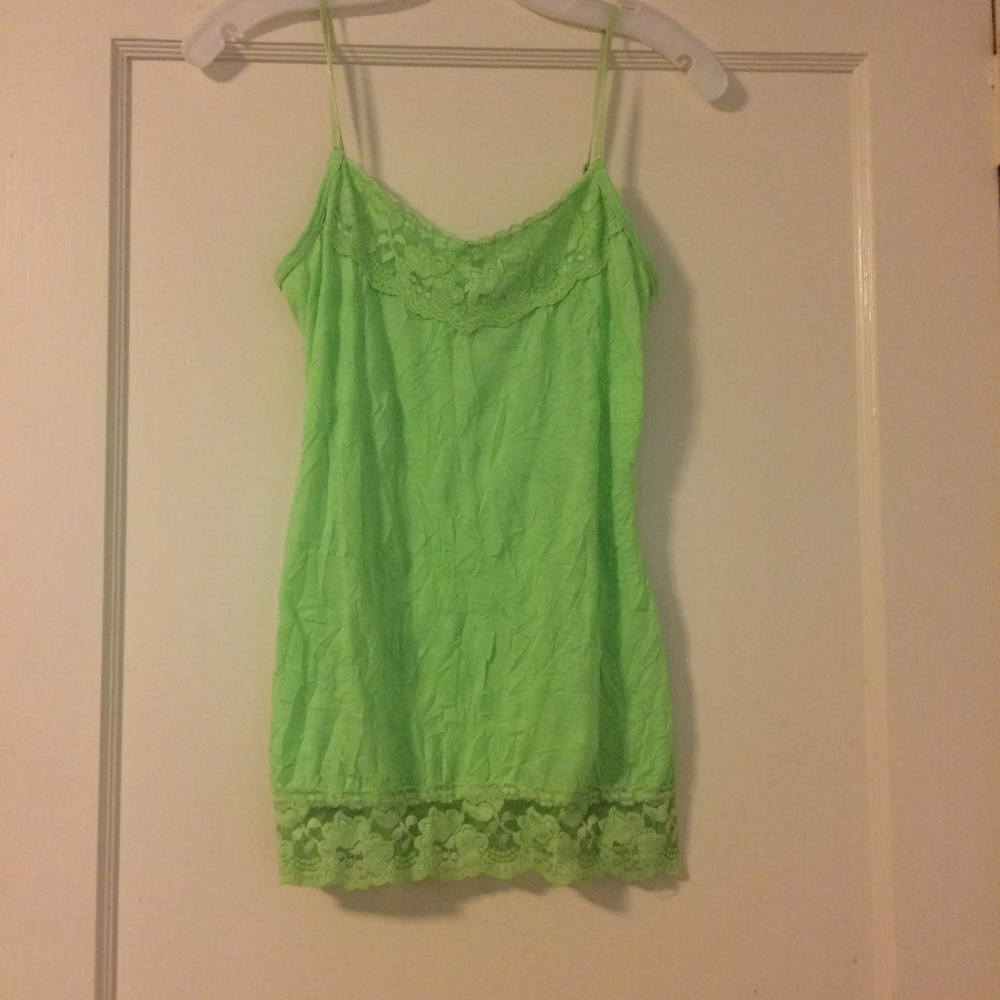 Maurices bright/neon green "crinkle cami"